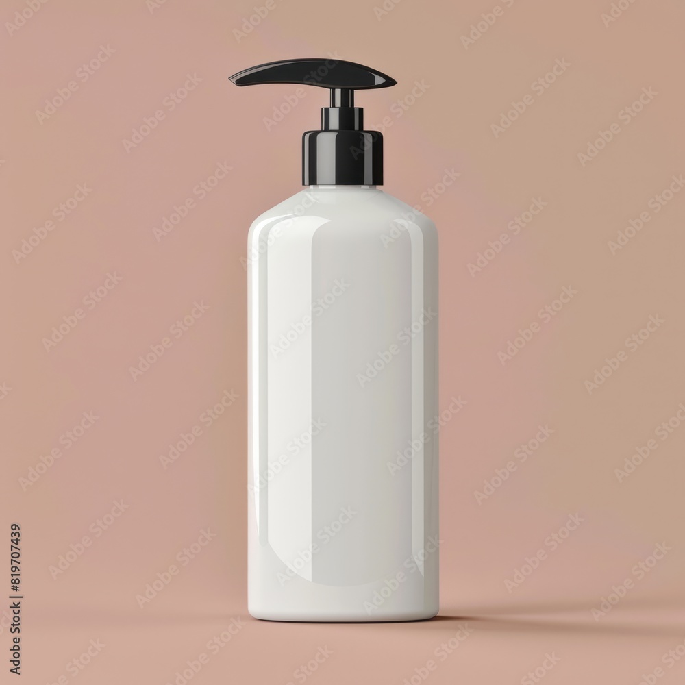 Image of various cosmetic bottles and containers including white plastic bottle, isolated on Image of various cosmetic bottles and containers including white plastic bottle, isolated on