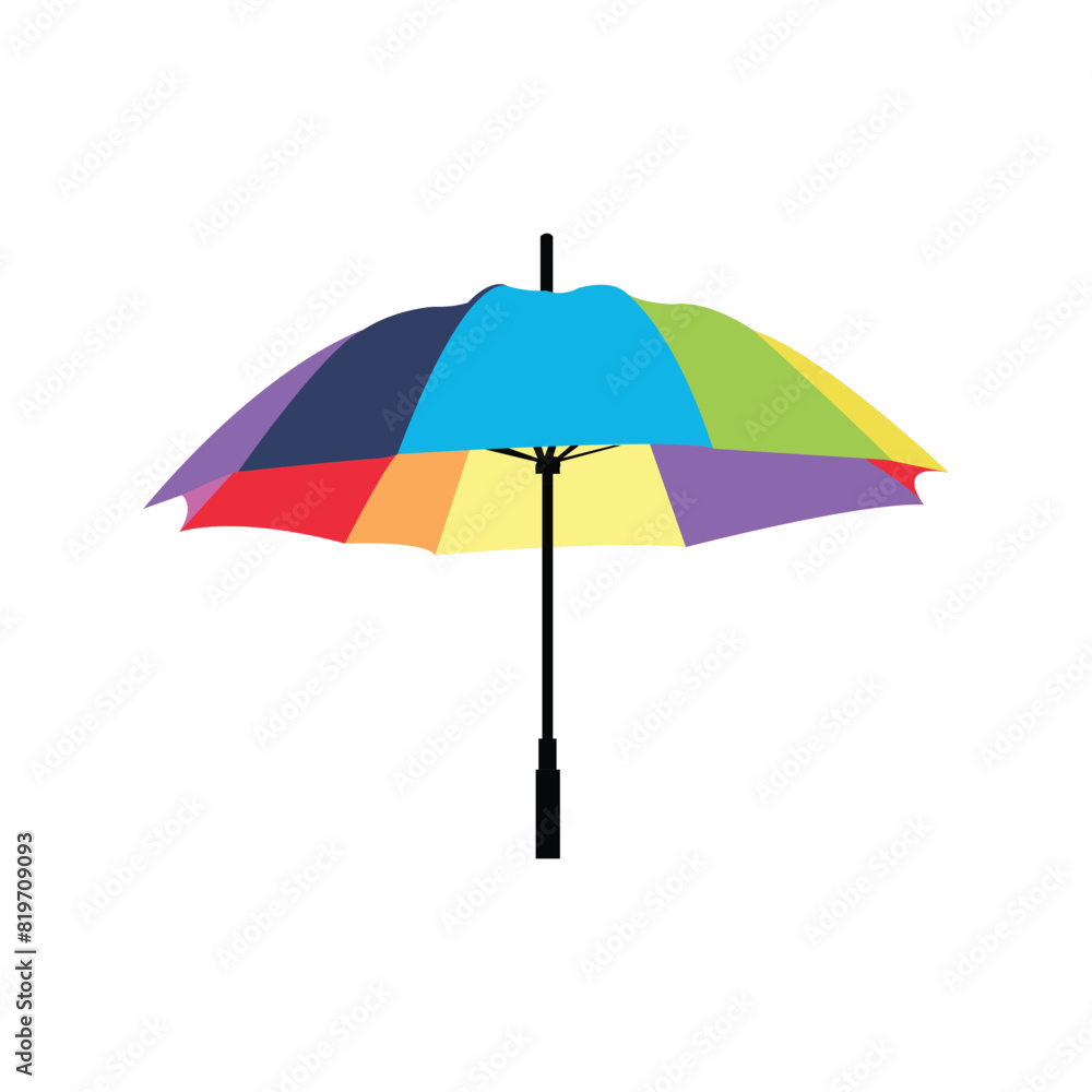 umbrella clipart. rainbow-themed umbrella clipart or illustration isolated on a white background.