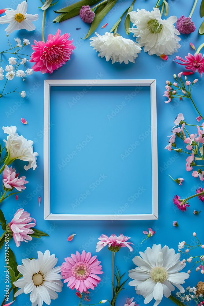 frame with flowers Generative AI frame with flowers Generative AI