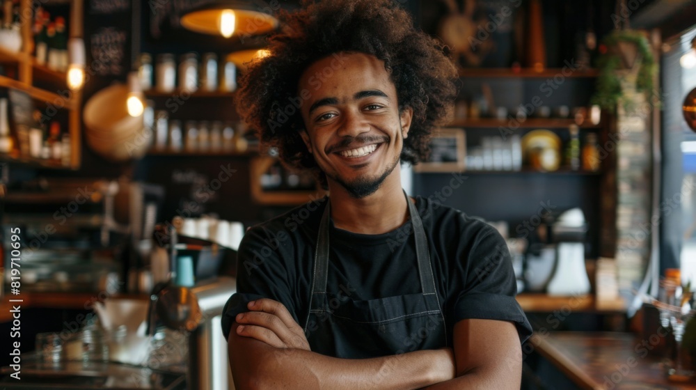 Smiling Barista at Local Cafe