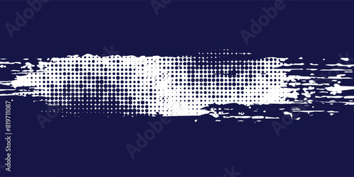 Dots halftone putih & biru pola warna gradien grunge tekstur latar belakang. Dots pop art komik olahraga gaya vektor ilustrasi. eps 10 photo