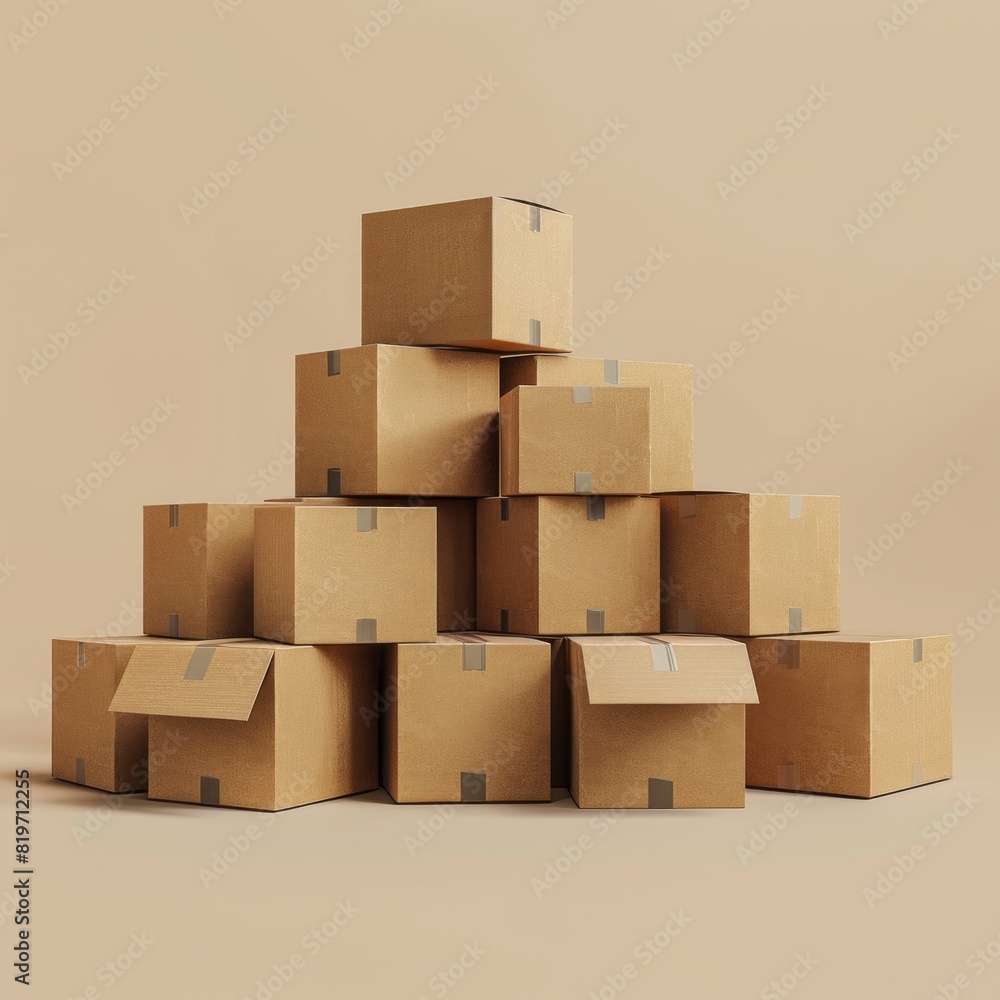Obraz premium Stack of cardboard boxes mockup