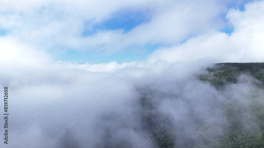 Aerial Cloudscape Above Lush Mountains Aerial Cloudscape Above Lush Mountains