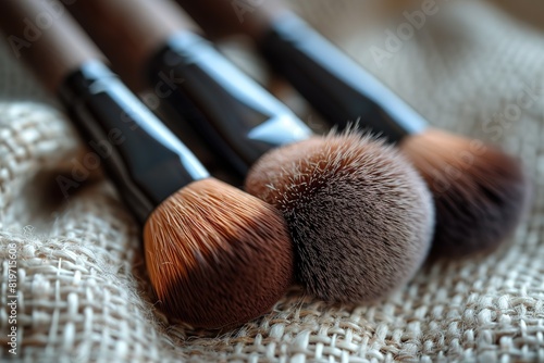 Collection of professional makeup brushes