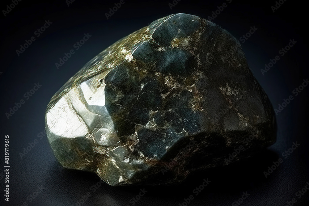 Johannsenite is rare precious natural stone on black background. AI generated. Header banner mockup with space. Johannsenite is rare precious natural stone on black background. AI generated. Header banner mockup with space.