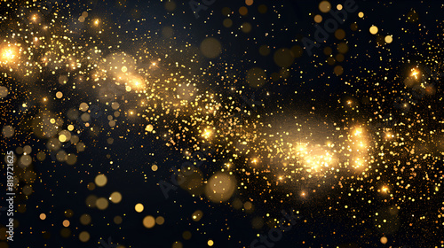 glitter vintage lights texture, gold abstract background Golden rays and sparkles, circle bokeh, 3D Rendering, background of abstract glitter lights, gold and black