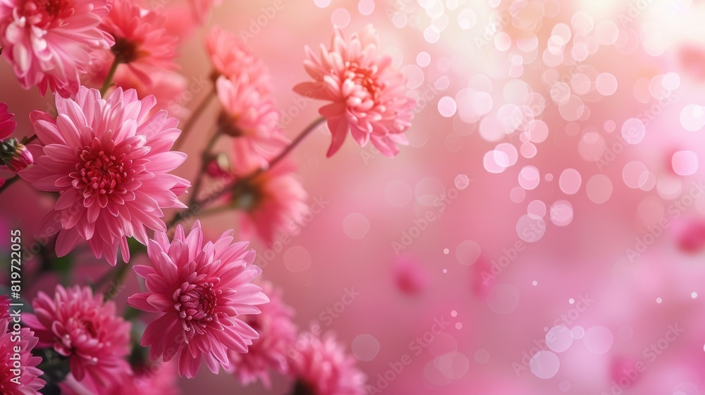 Beautiful delicate flowers on a pink background. Abstract layout of a color frame with space for text. An invitation to a wedding. The concept of International Women's Day, Mother's Day. Beautiful delicate flowers on a pink background. Abstract layout of a color frame with space for text. An invitation to a wedding. The concept of International Women's Day, Mother's Day.
