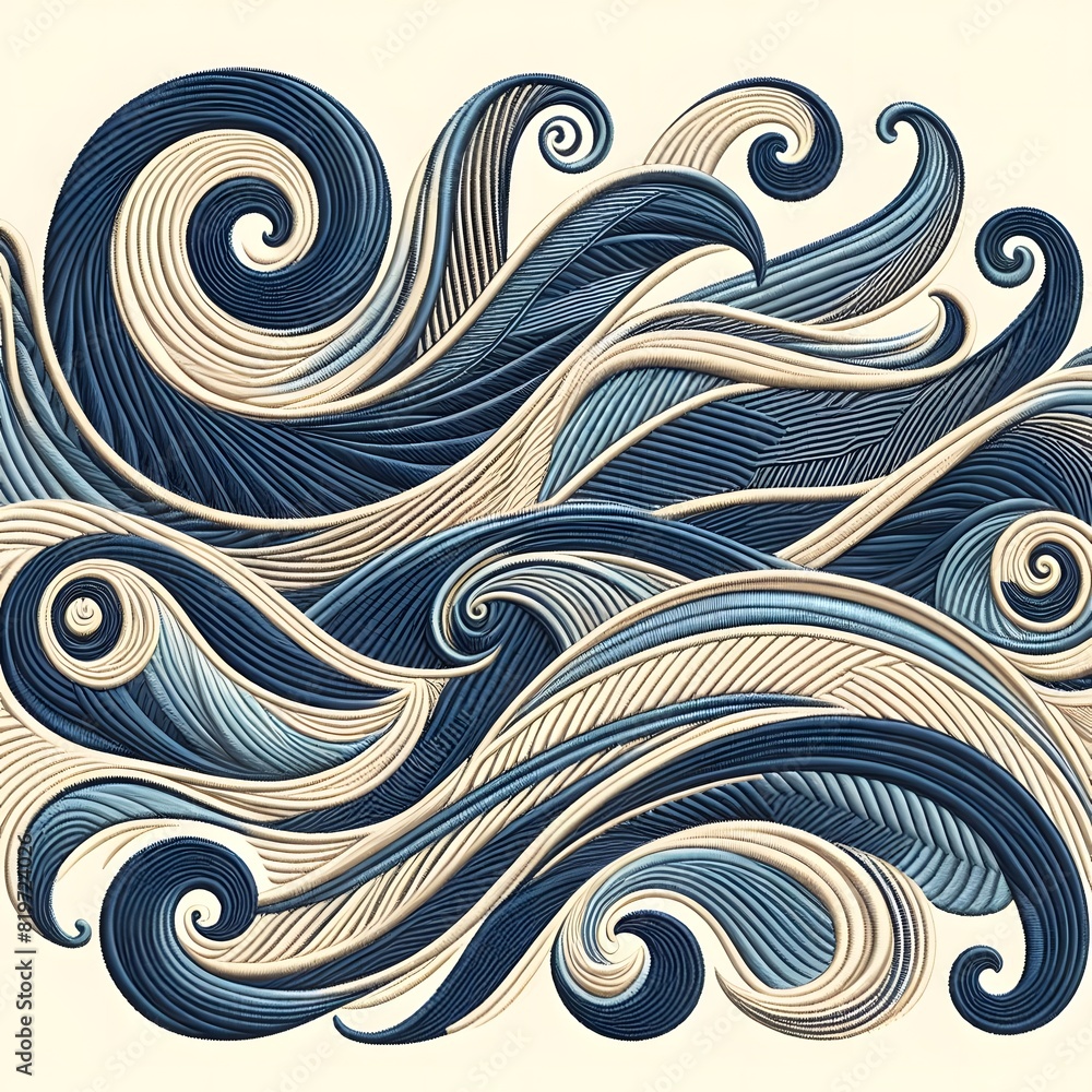 Fototapeta premium Abstract Geometric Embroidery Design Modern Patterns for Creative Projects Microstock Image
