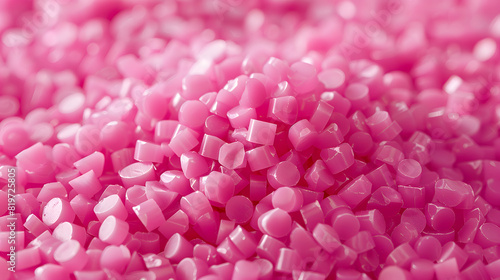 Pink Plastic pellets Background Close-up Plastic granules Polymer plastic beads resin polymer