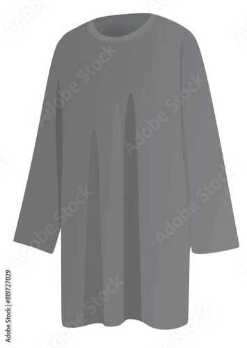 Grey modest dress. vector illustration