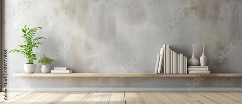 Minimalist bookshelf with a few neatly arranged books