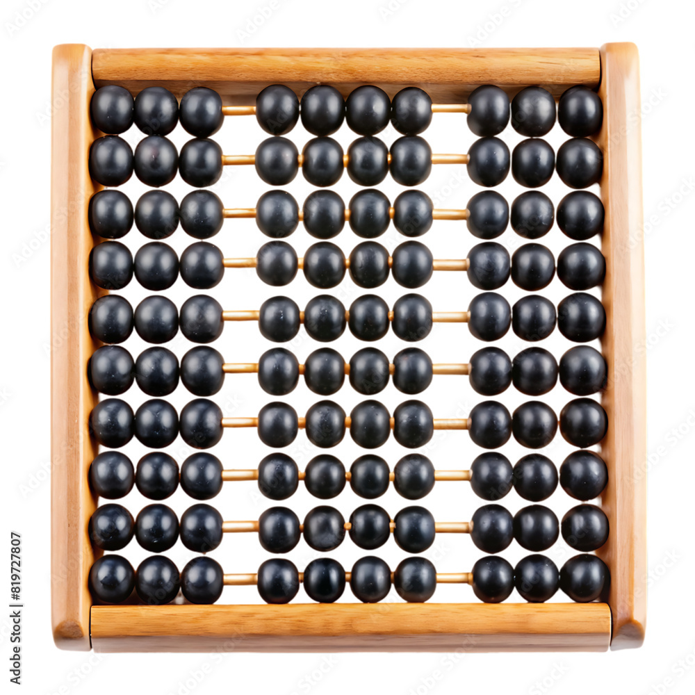 abacus with black beads on transparent background abacus with black beads on transparent background