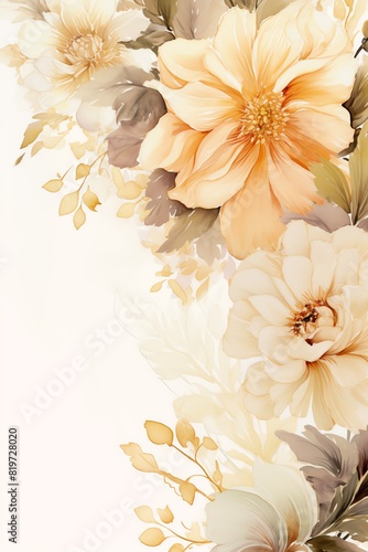 An elegant floral pattern in soft, neutral colors. Perfect for a wedding invitation or other special occasion.