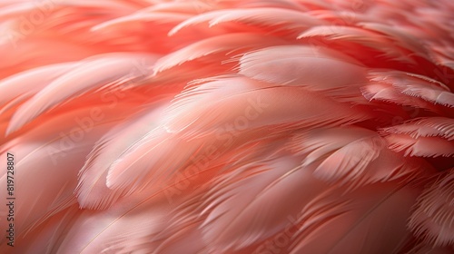  A sharp image of a pink bird's feathers with a clear photo of the backside