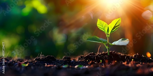 Planting trees offsets carbon emissions restores oxygen supports Earths health. Concept Climate Change, Environmental Preservation, Carbon Footprint, Tree Planting, Earth's Health photo