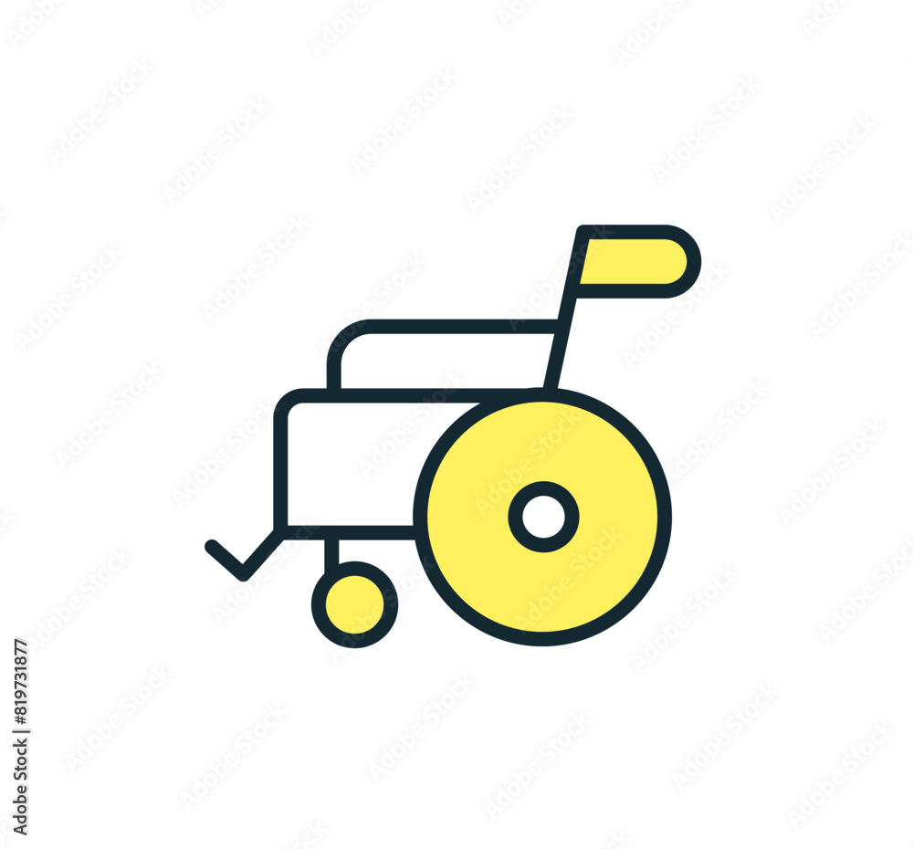車いすのアイコン。シンプルなベクターイラスト素材。