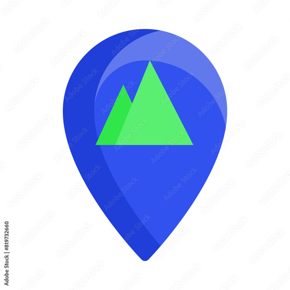 Mountain location icon vector illustration in flat style Mountain location icon vector illustration in flat style