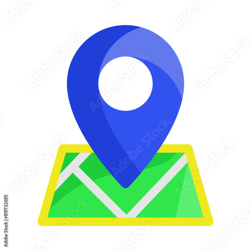 Map location icon vector illustration in flat style