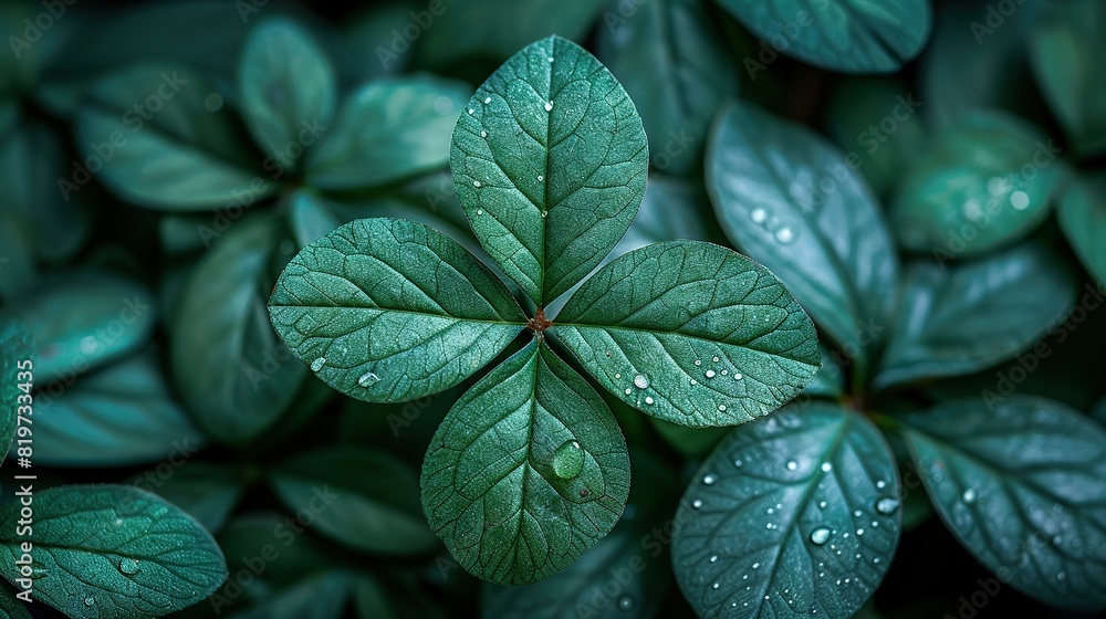 A close-up of a green leaf with water droplets on it and green leaves with water droplets on them A close-up of a green leaf with water droplets on it and green leaves with water droplets on them