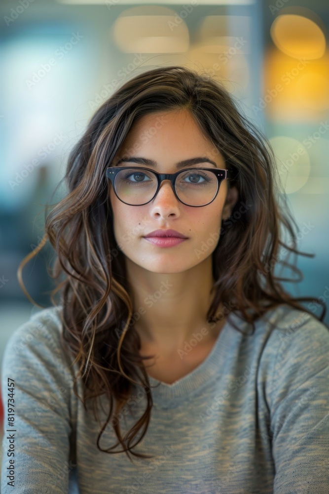 Portrait of a Young Woman with Glasses