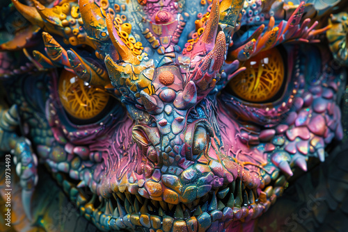 Wallpaper Mural dragon monster Generative AI
 Torontodigital.ca