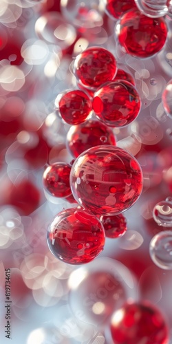 Rising Red Bubbles in Liquid