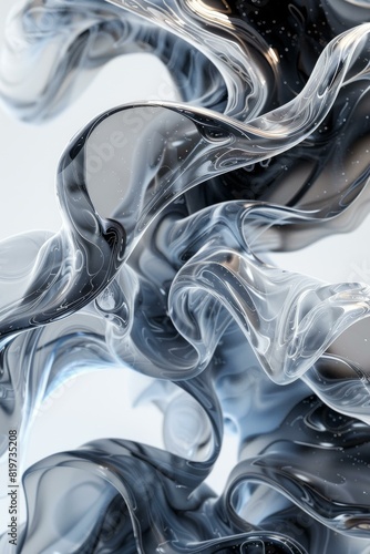 Lucent Inky Black Liquid Swirls photo