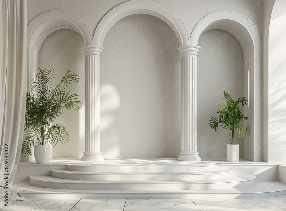 Elegant Archway Interior Design with Palm Tree
