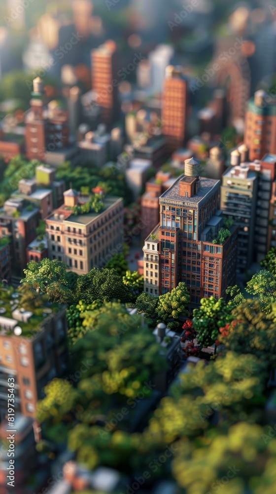 Fototapeta premium Aerial View of Urban Skyline