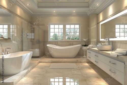 Luxury Modern Bathroom with Marble and Chic Design