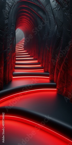 Glowing Red Tunnel