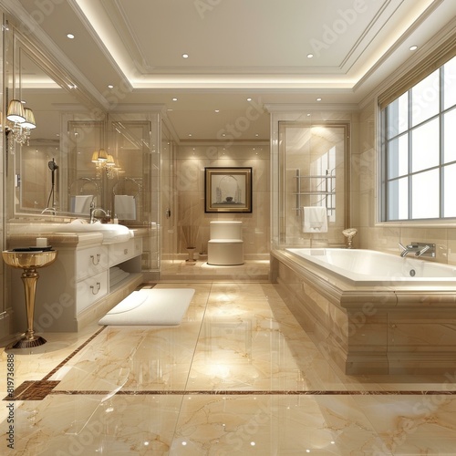 A Luxurious Golden Marble Palace Bathroom