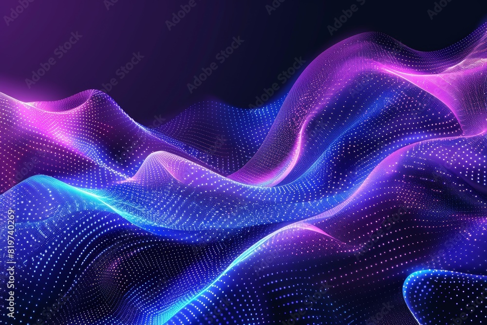 Abstract background with wavy patterns in purple and blue hues, featuring a flowing design Abstract background with wavy patterns in purple and blue hues, featuring a flowing design