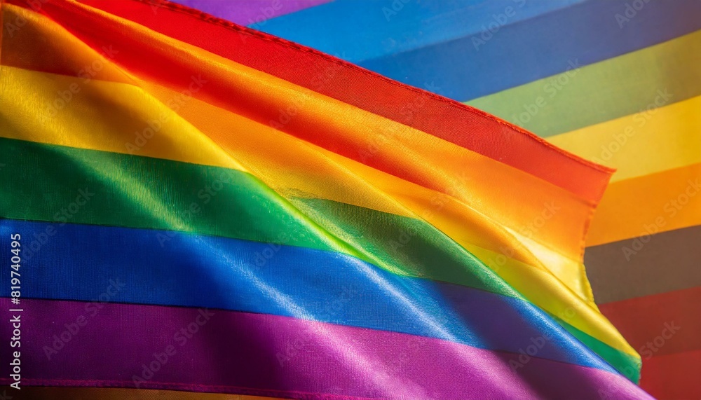 raised, shiny lgbt flag with bright colors, graphic, background close-up, pride month raised, shiny lgbt flag with bright colors, graphic, background close-up, pride month