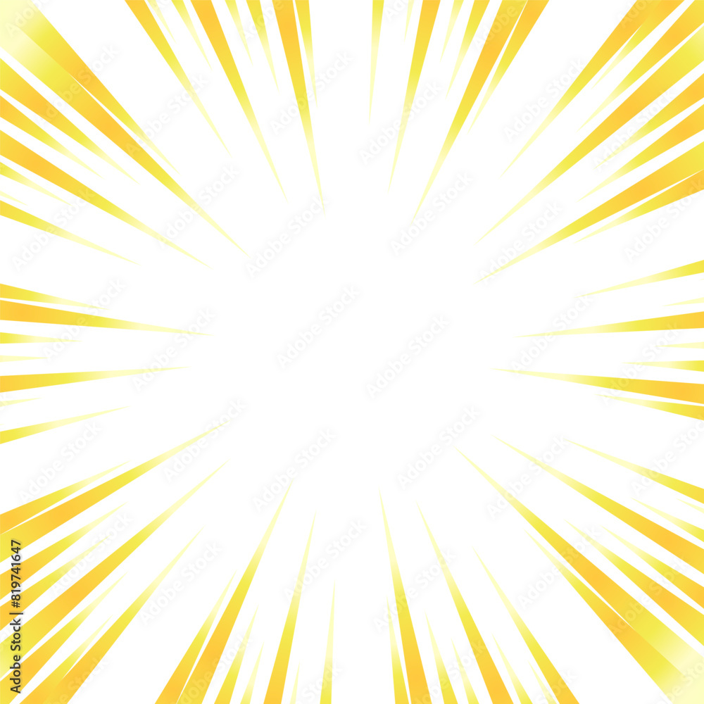 Obraz premium 黄色のグラデーションの集中線の素材