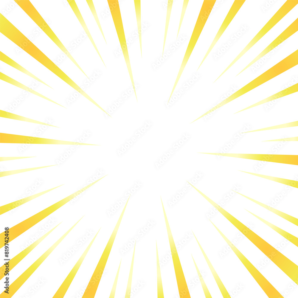 黄色のグラデーションの集中線の素材