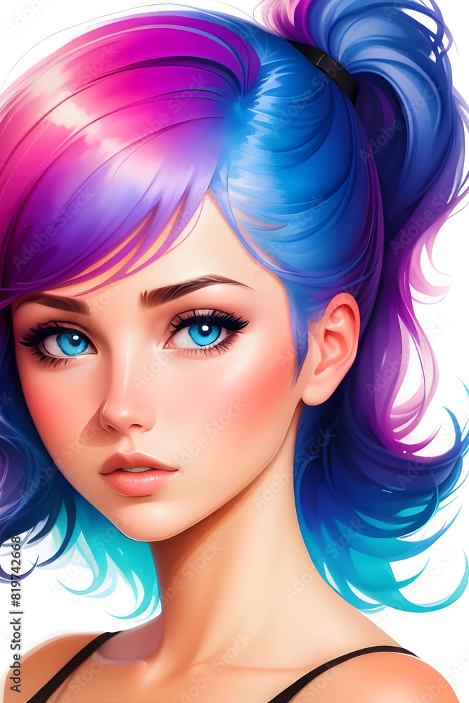 Nice girl. Imitation of painting. Stylized illustration. Nice girl. Imitation of painting. Stylized illustration.
