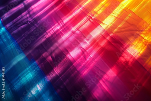 Colorful lights shining through glass window