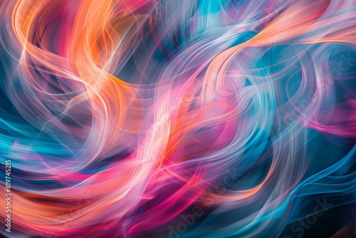 Colorful swirls on black background © Sandu