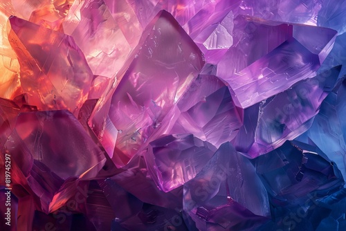 Close up of various purple and blue gems photo