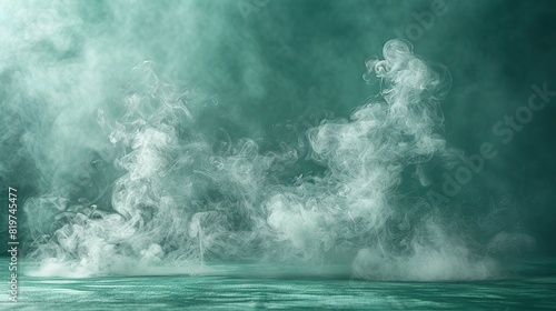   Smoke billows from a fire hydrant atop water photo