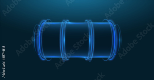 Neon slot machine isolated on dark background. Vector template for your design.