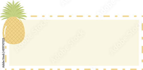 Pineapple Fruit Header Label Title Text Box