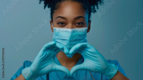 Healthcare Professional Making Heart Sign photo
