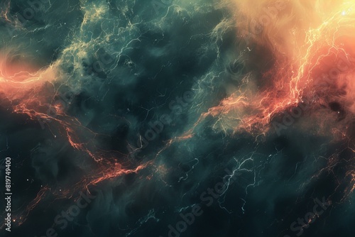 A close up of a dark and orange background with a sky
