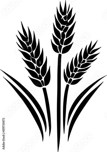 Wheat silhouette icon isolated on white background
