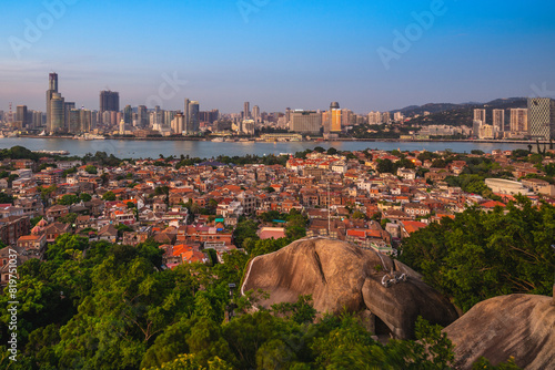 View over Xiamen from Mount Lit kong giam in gulangyu island, Fujian, China photo