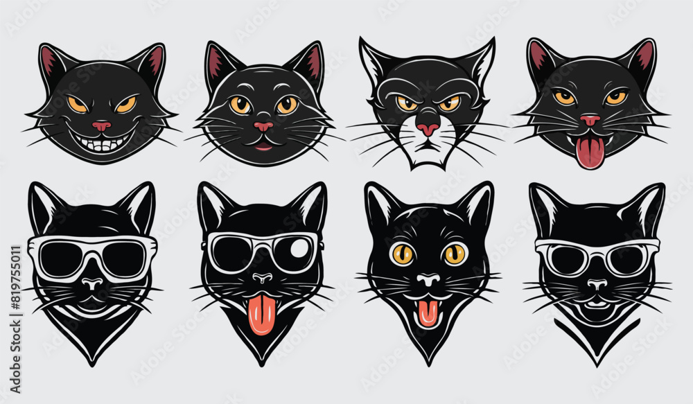 custom made wallpaper toronto digitalHand Drawn Cat Silhouette Vector Collection