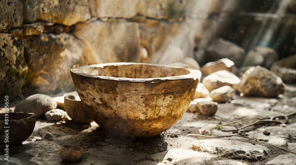 Documentary-style photography of the Beaker culture, capturing ancient artifacts and burial sites in natural light, emphasizing historical details and textures Documentary-style photography of the Beaker culture, capturing ancient artifacts and burial sites in natural light, emphasizing historical details and textures