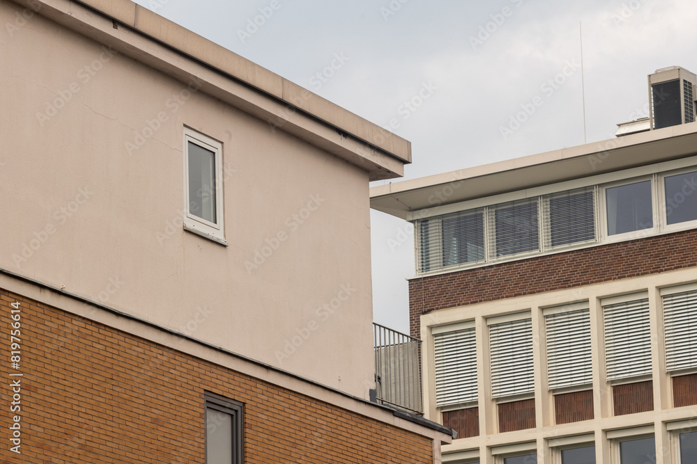 Modern house front in a big city